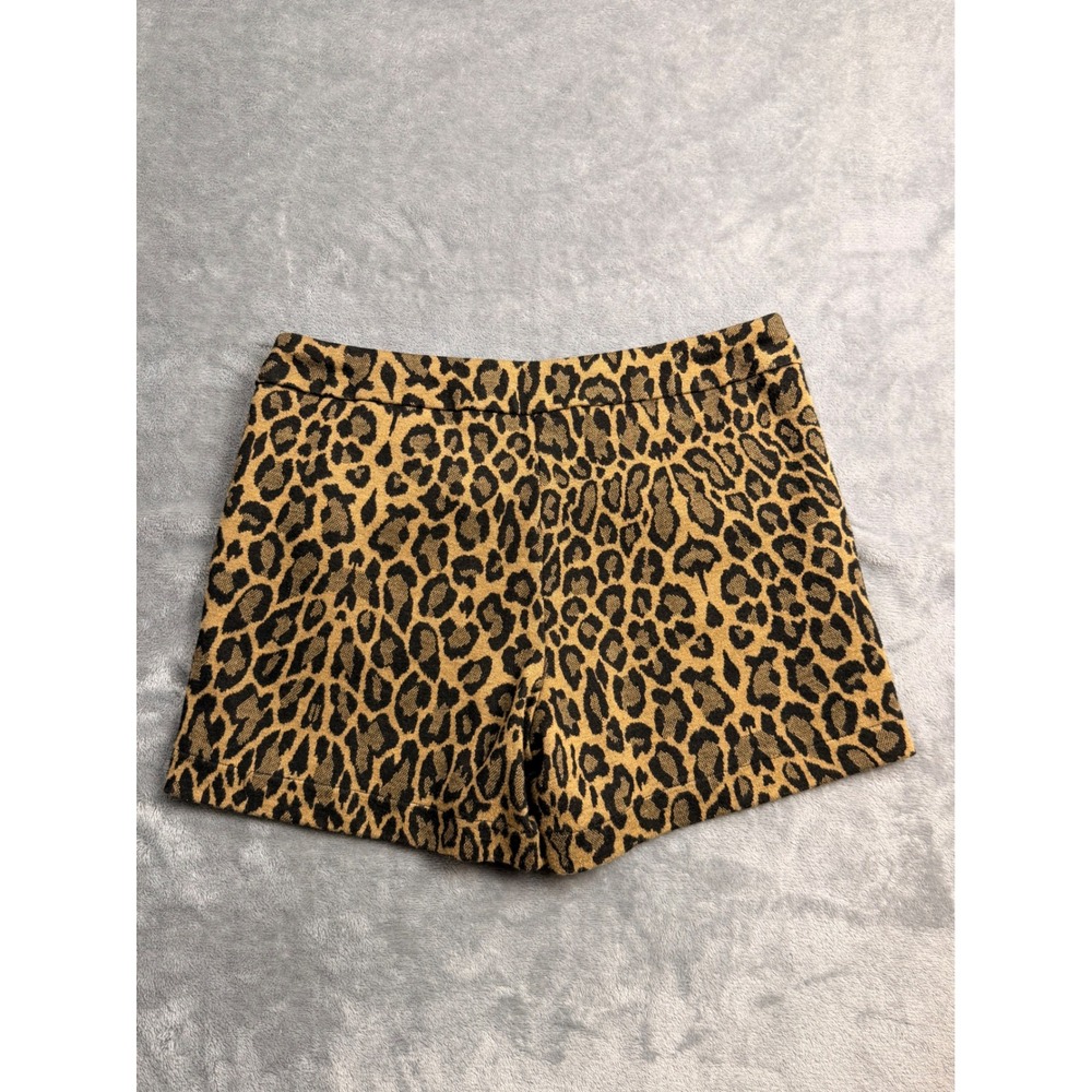 Cheetah Animal Print High Waisted Knit Shorts 00s Mob Wife Festival S - Picture 2 of 7